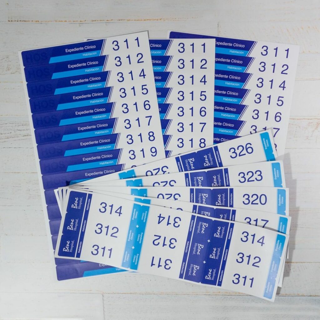 Planilla de etiquetas vinil