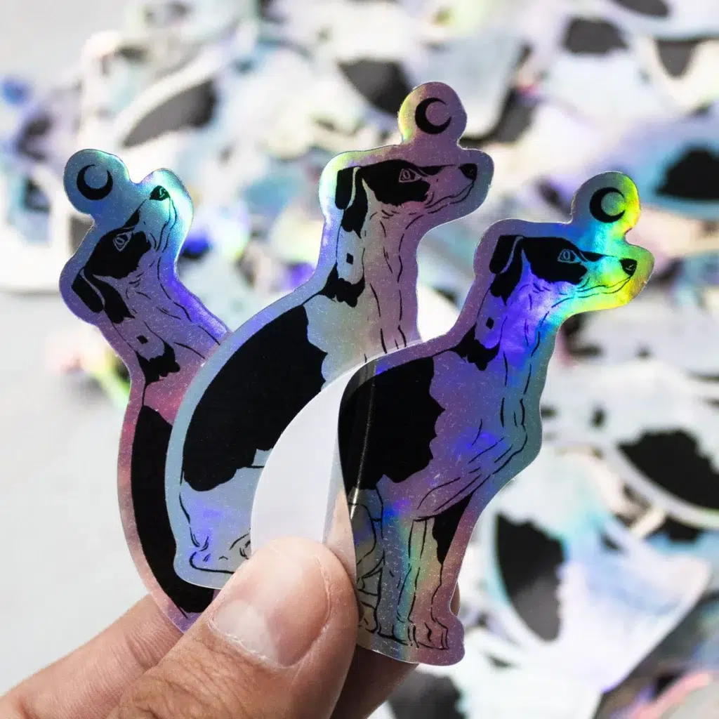 stickers holograficos perrito