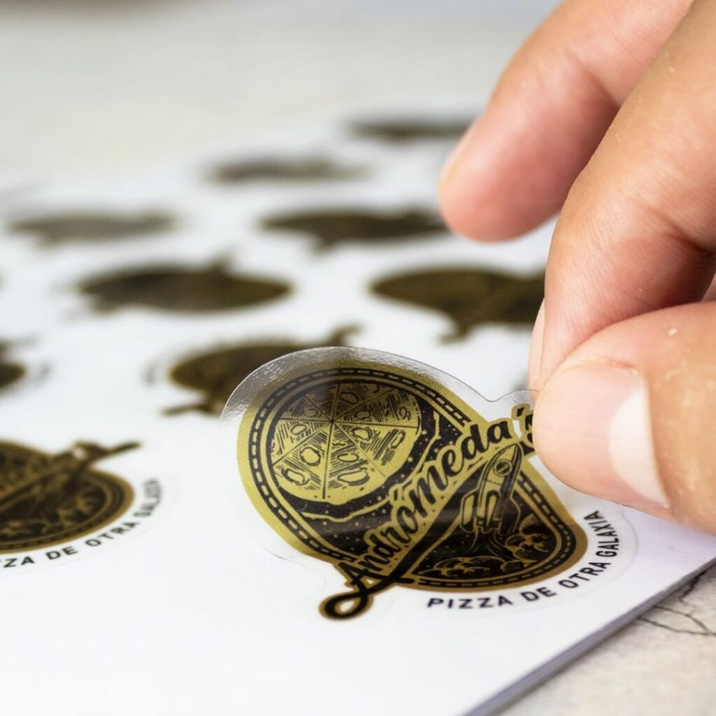 etiquetas transparentes andromeda