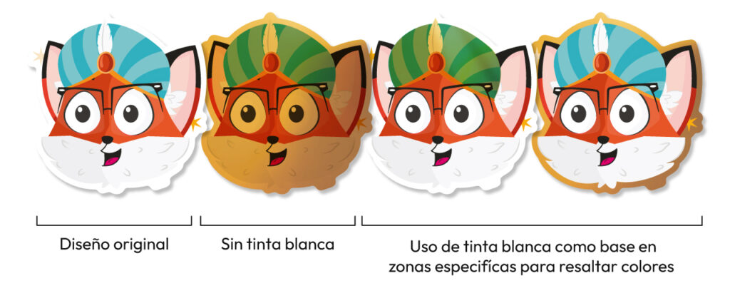 guia de uso de tinta blanca en stickers metalicos