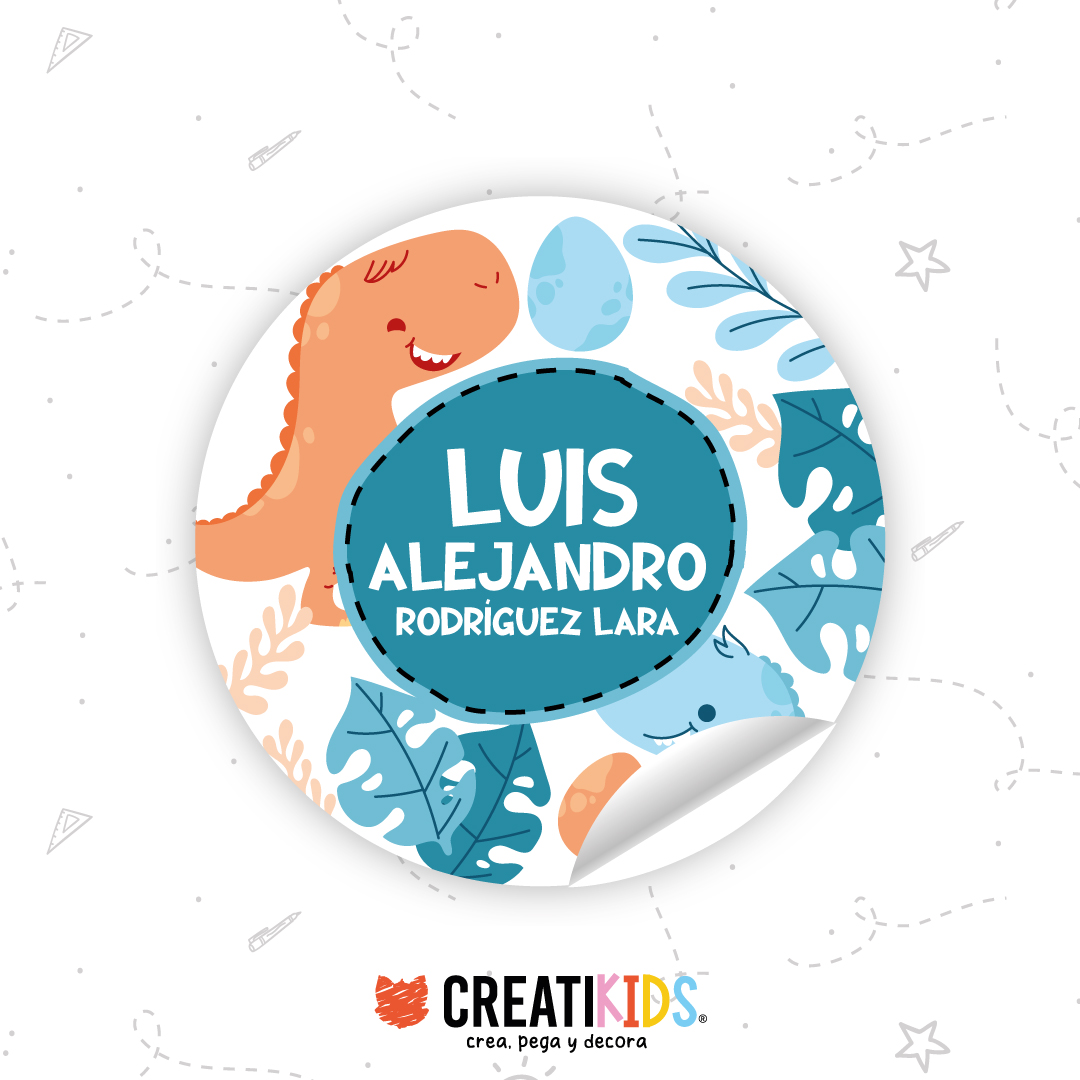 Etiquetas Personalizadas Dino Friends