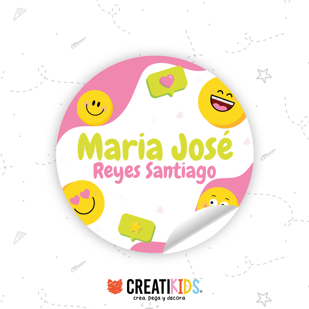 Etiquetas Personalizadas Pink Emojis
