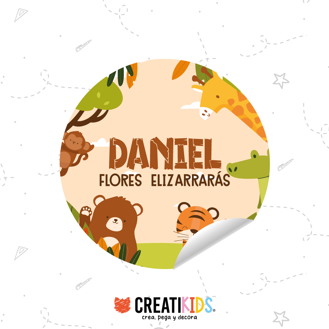 Etiquetas Personalizadas Jungle Friends