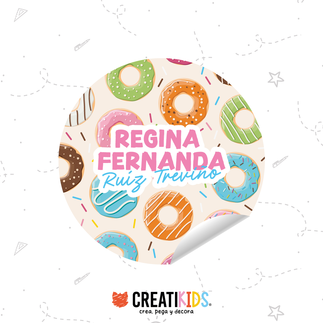 Etiquetas Personalizadas Donitas de Colores