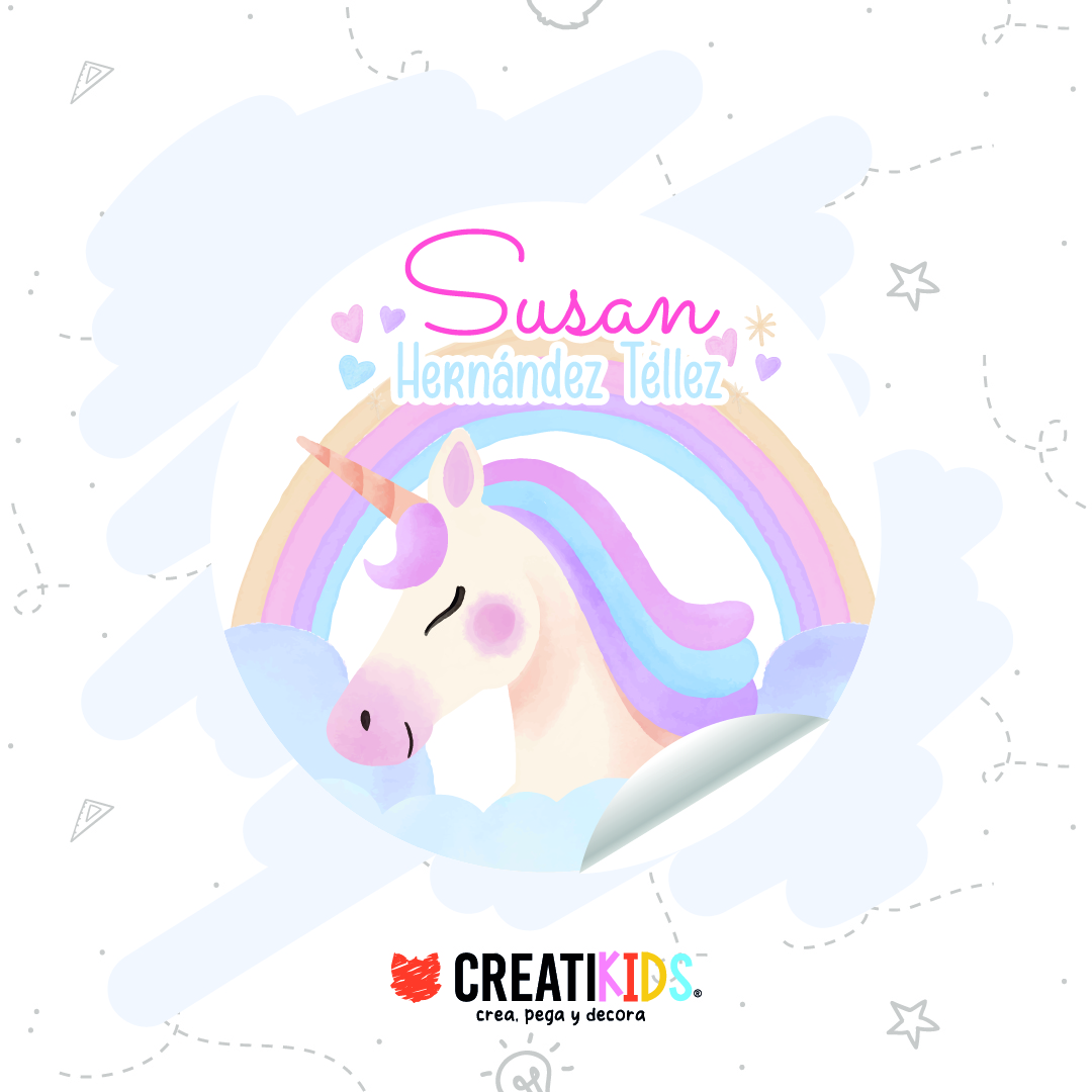 Etiquetas Personalizadas Nube Unicornio