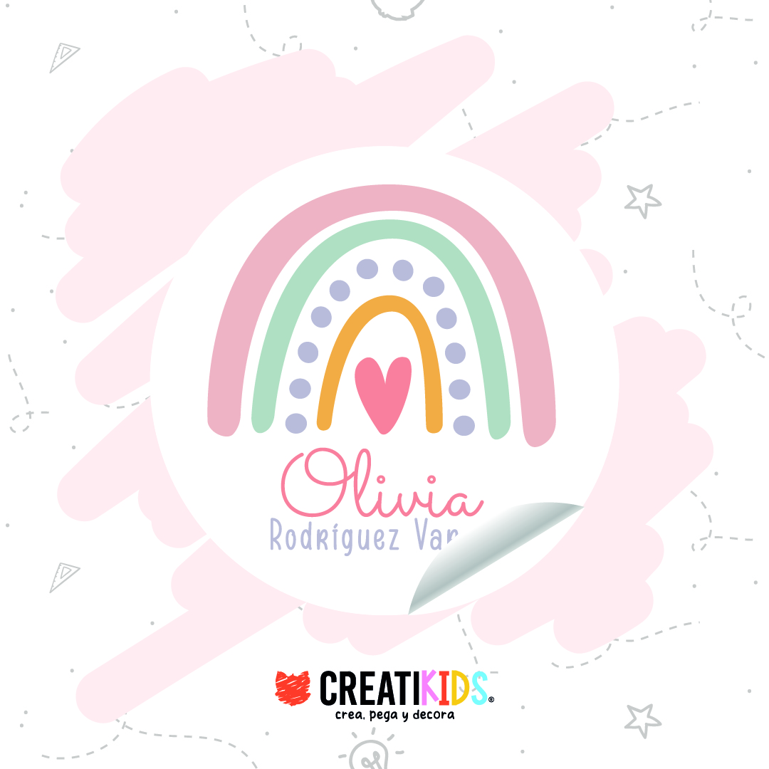 Etiquetas Personalizadas Rainbow Heart