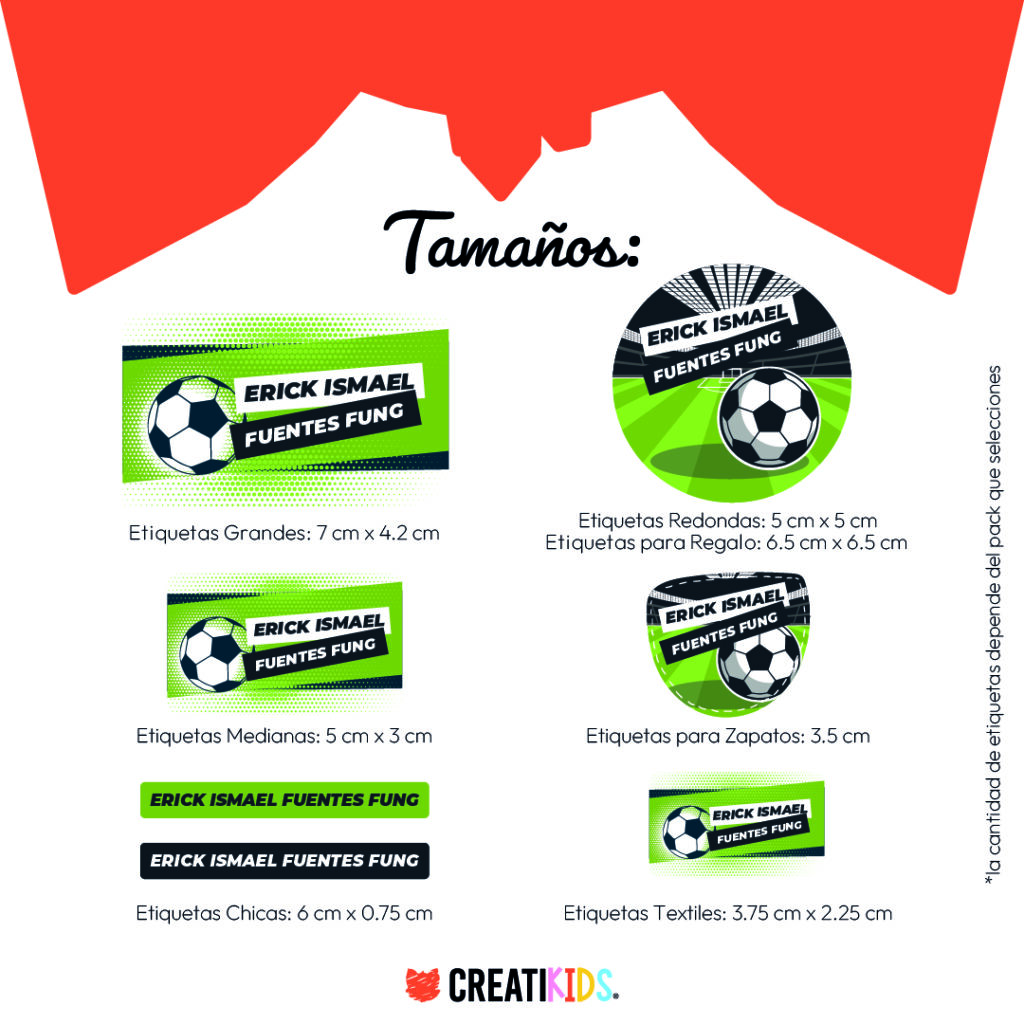 Tamaños Etiquetas Personalizadas