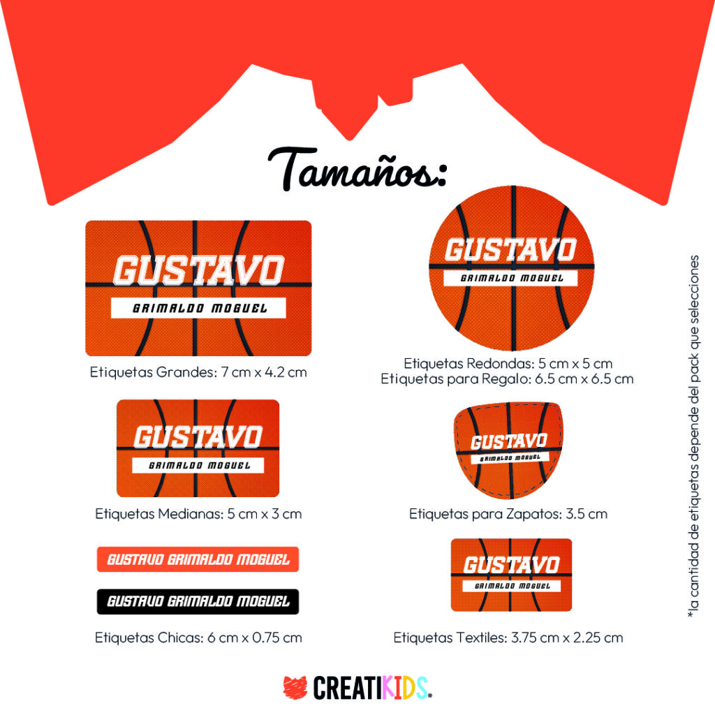 Etiquetas Personalizadas Basket Ball