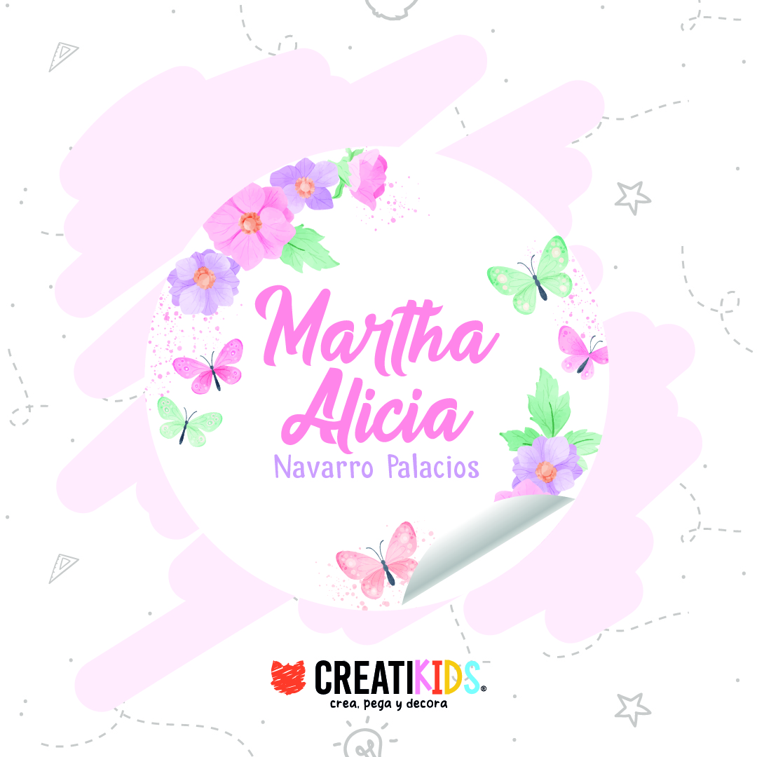 Etiquetas Personalizadas Mariposas y Flores