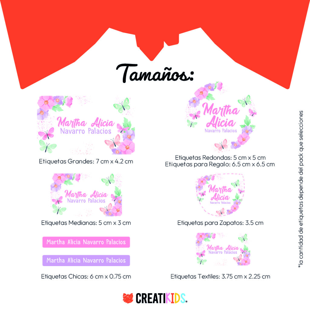 Etiquetas Personalizadas Mariposas y Flores