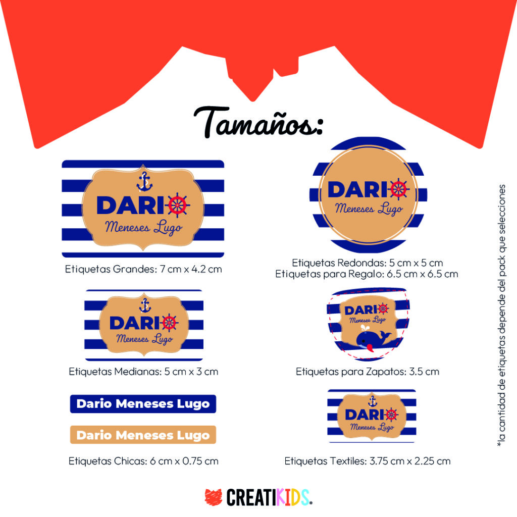 Etiquetas Personalizadas Navy