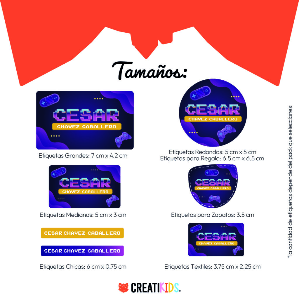 Etiquetas Personalizadas Gamer
